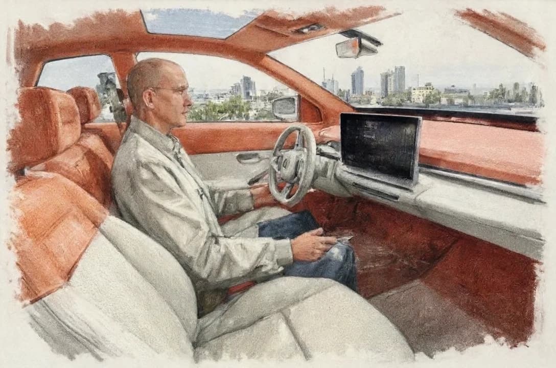 Emil Vorbrugg - AI-generated BMW concept car interior using custom trained LoRA model